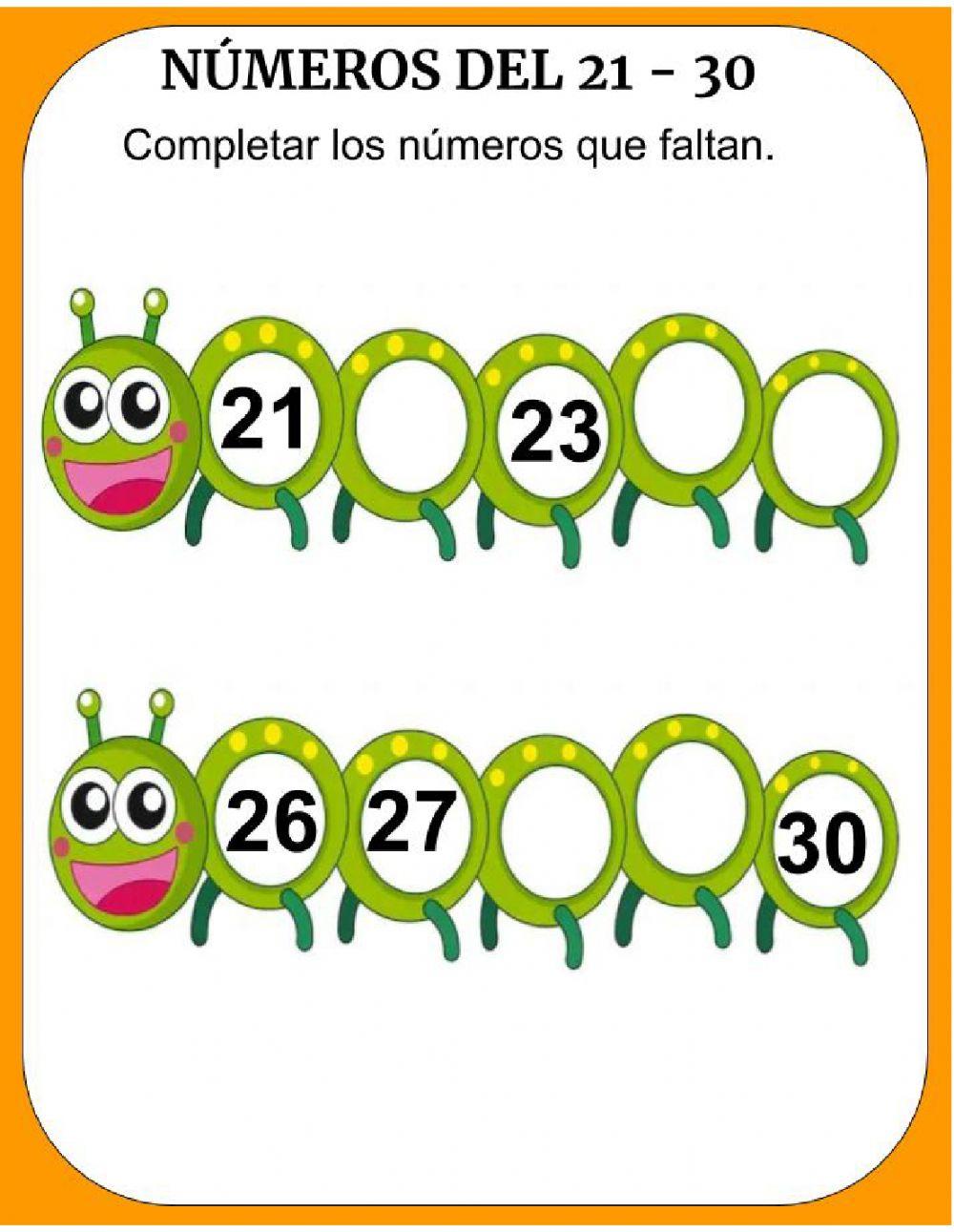 Números de 21-30