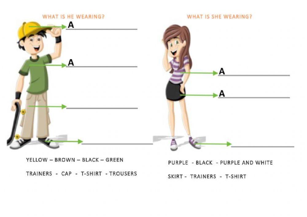 Clothes online exercise for Elementary