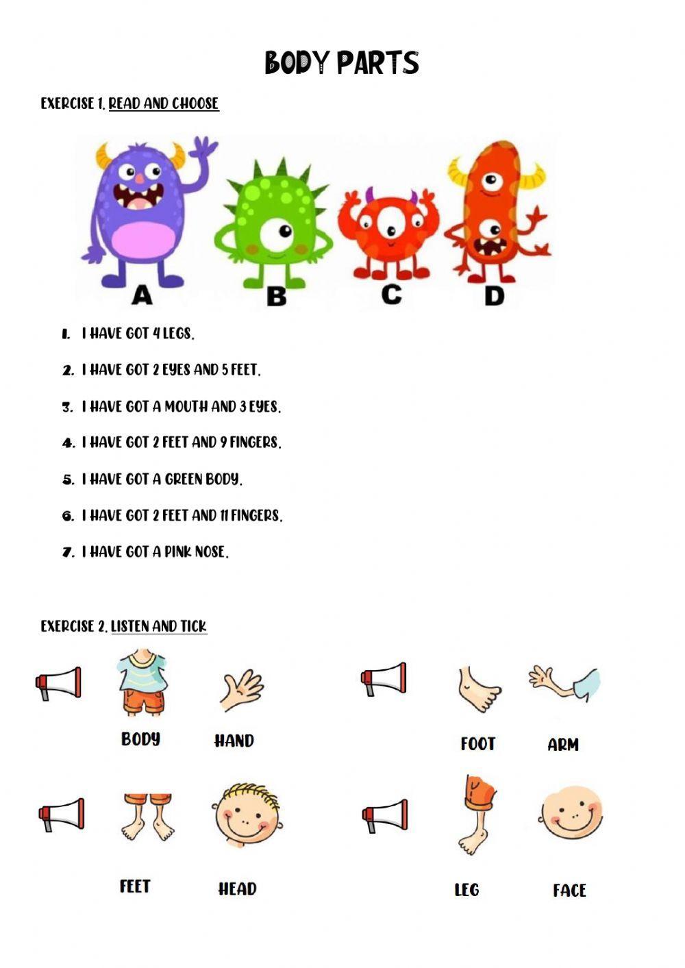 BODY PARTS practice 2