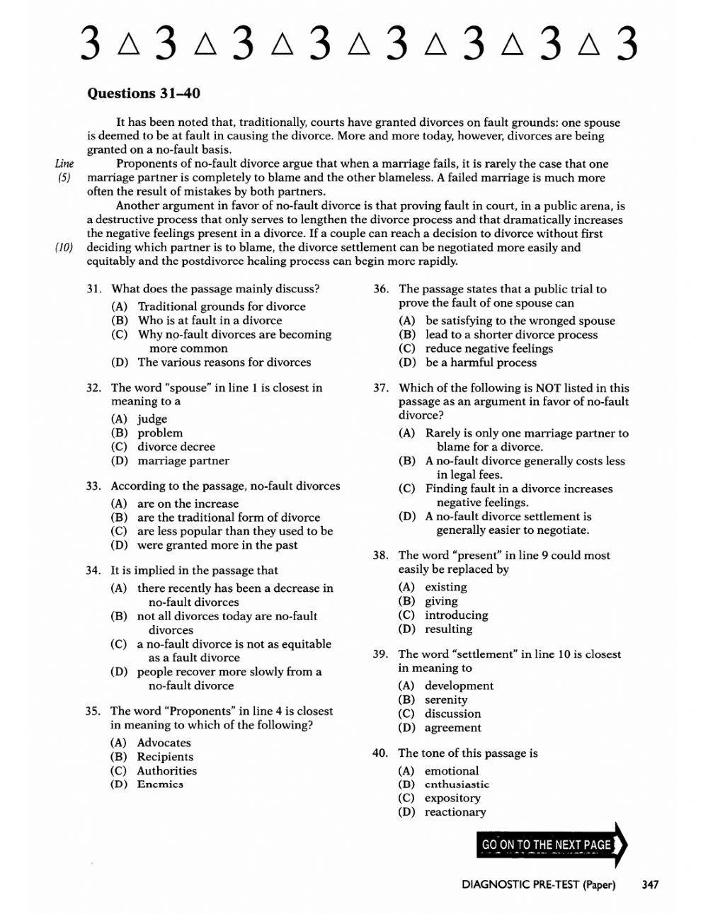 Reading Diagnostic TOEFL