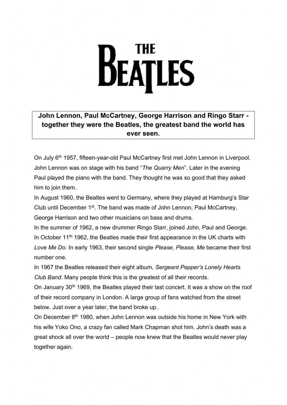 The Beatles and yellow submarine