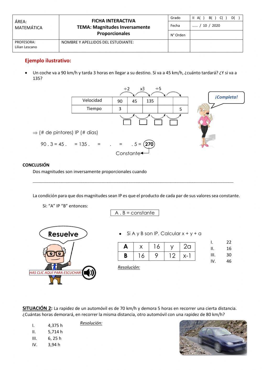 Magnitudes inversamente proporcionales