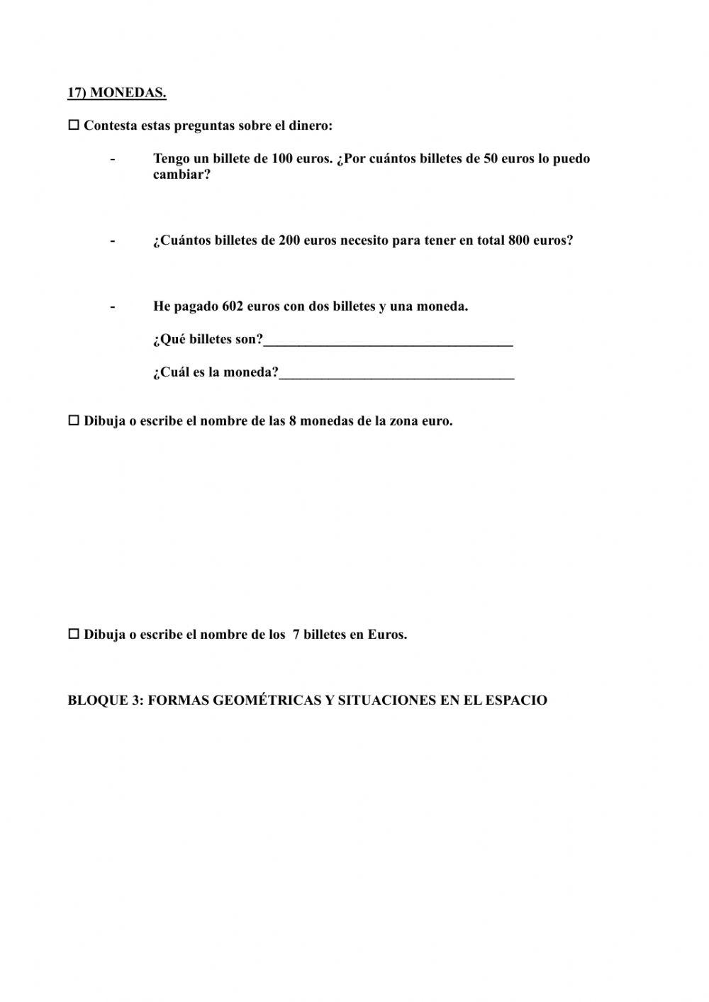 Prueba inicial 4º EP MAT primera parte