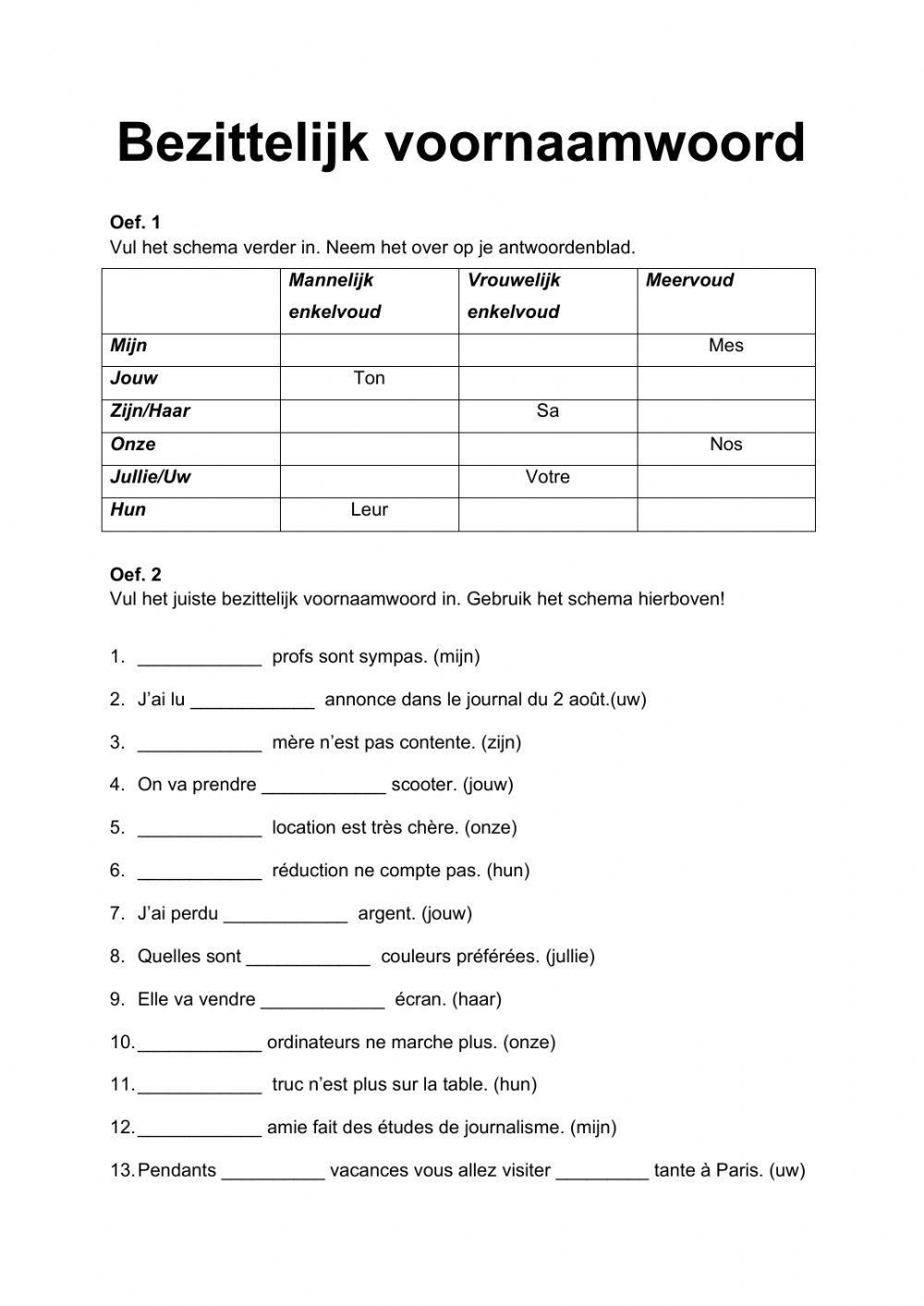 Bezittelijk voornaamwoord