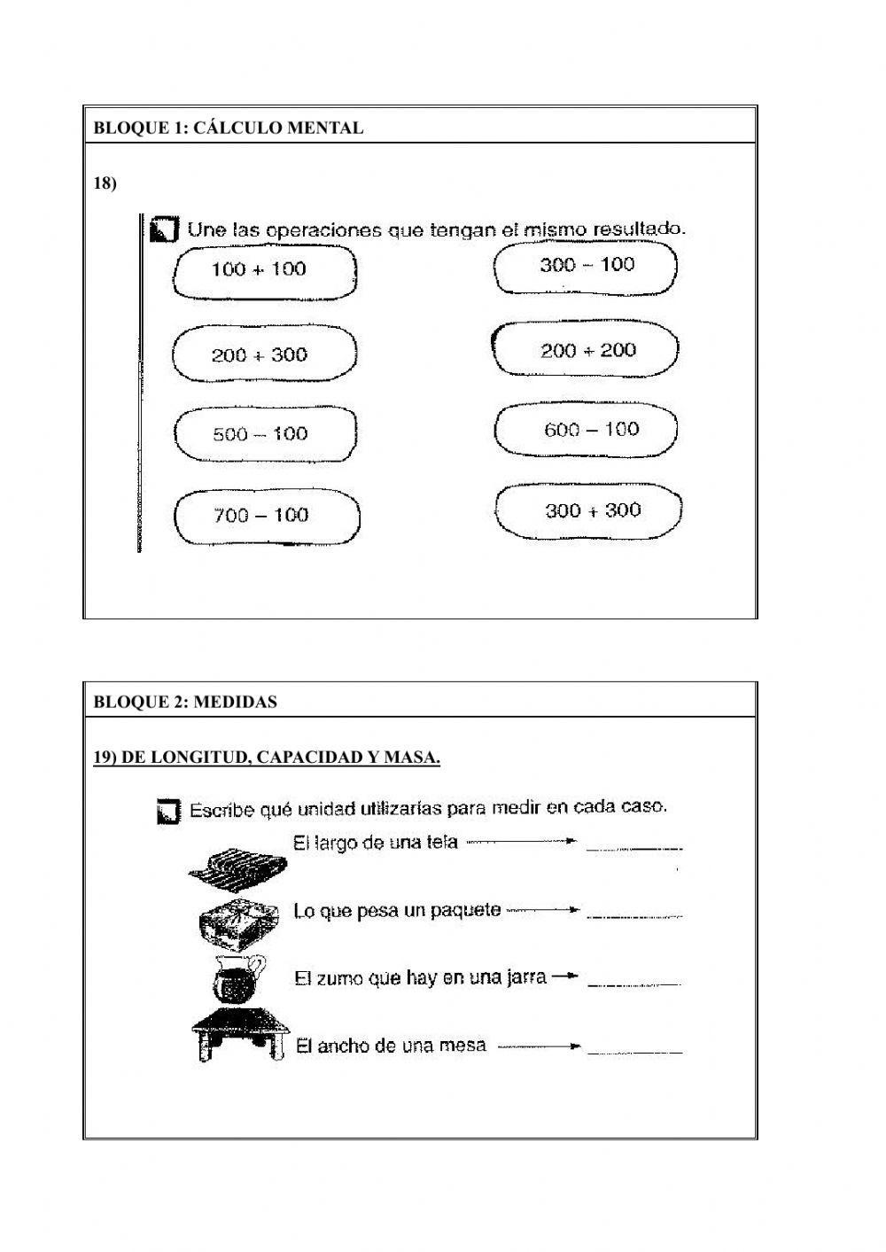 Prueba inicial 3º EP MAT primera parte