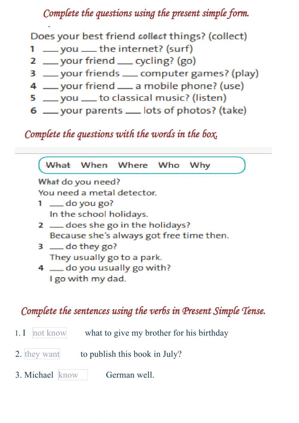 English plus Present Simple question.Made  by Zhanar Habibullina