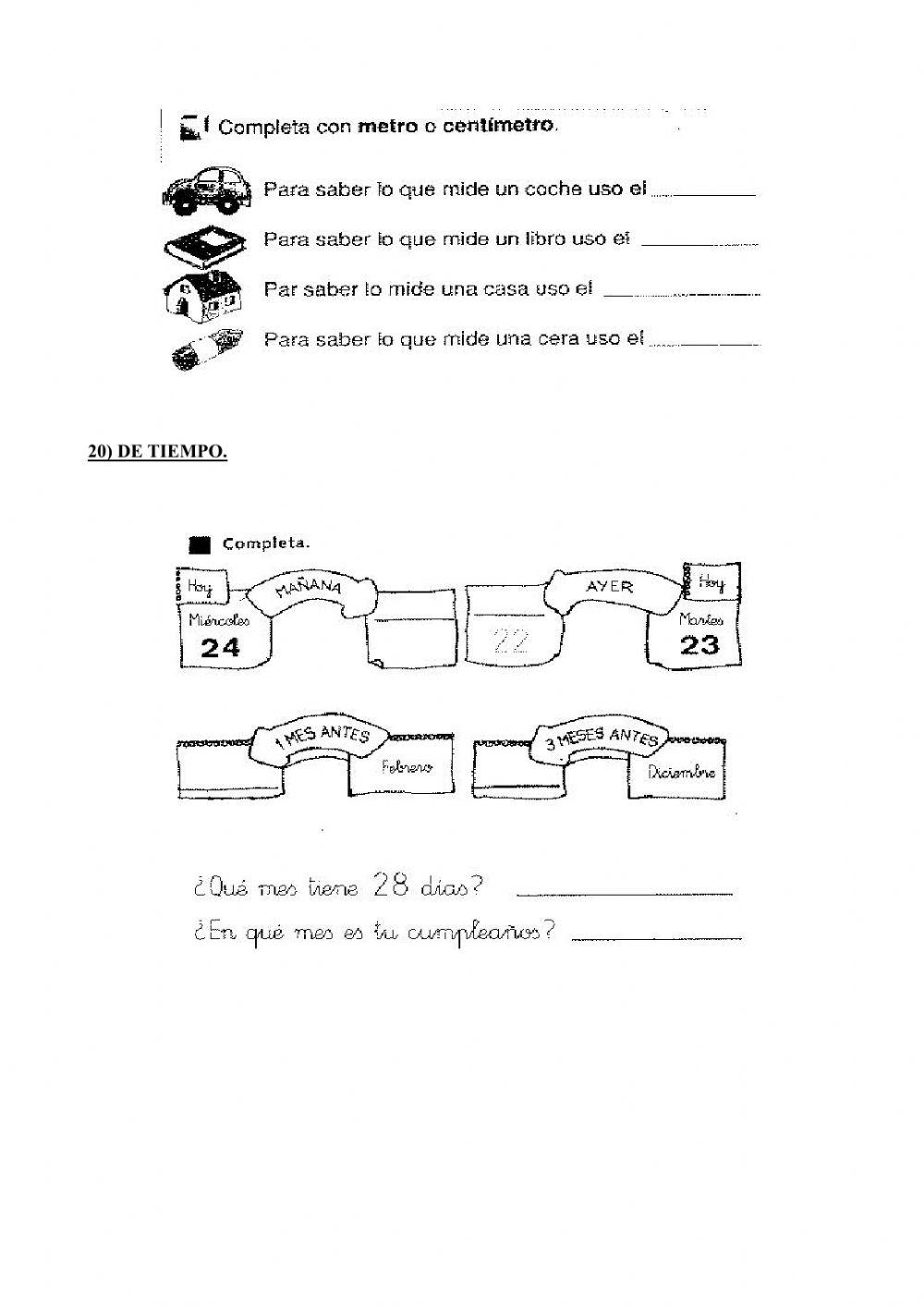 Prueba inicial 3º EP MAT segunda parte