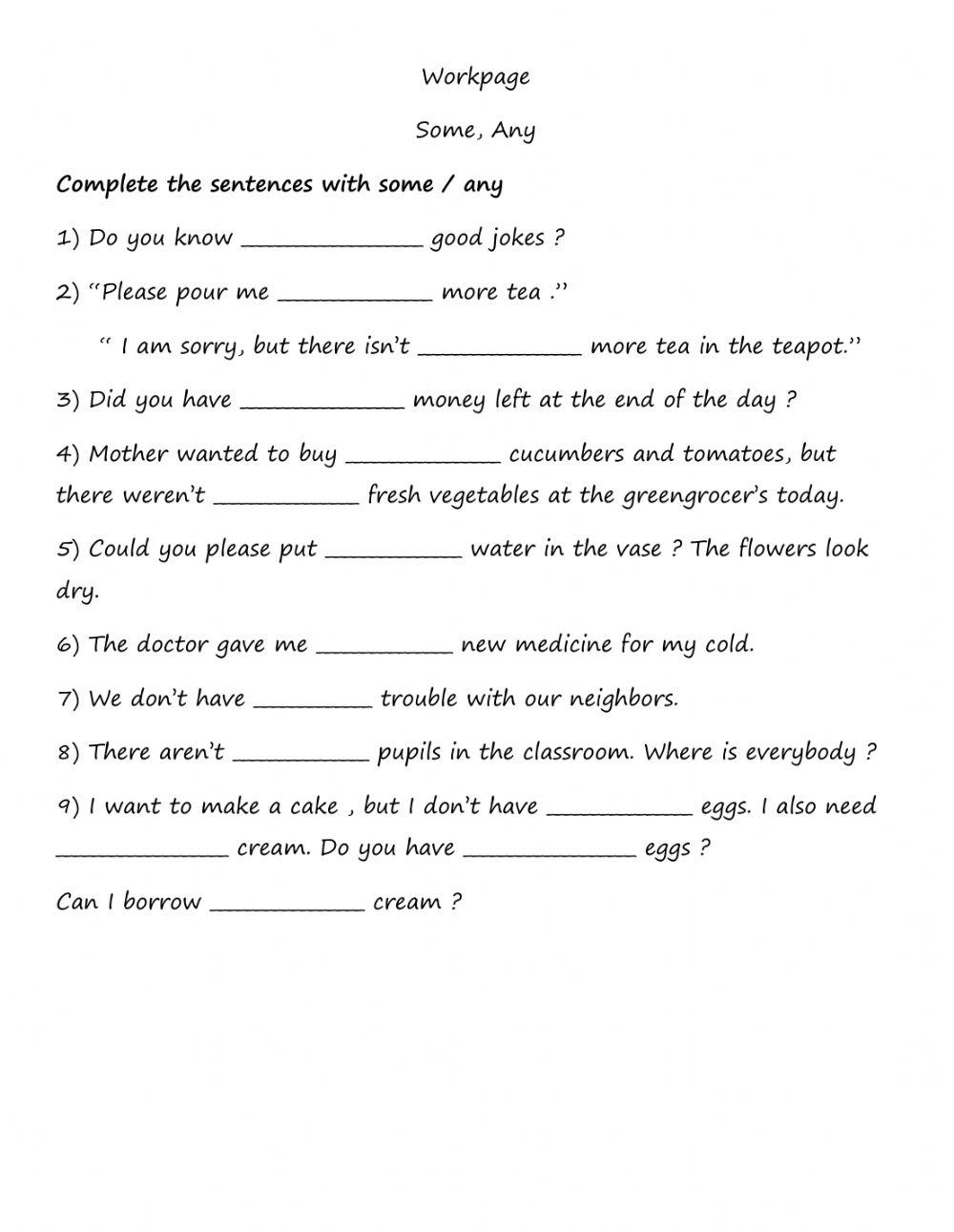 Quantifiers some and any