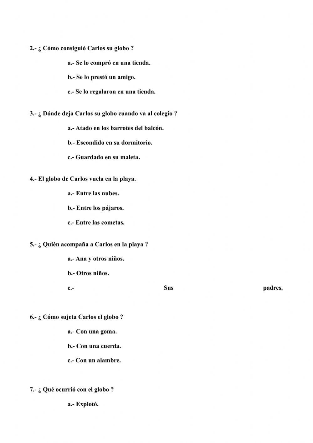 Prueba inicial 3º EP LCL primera parte