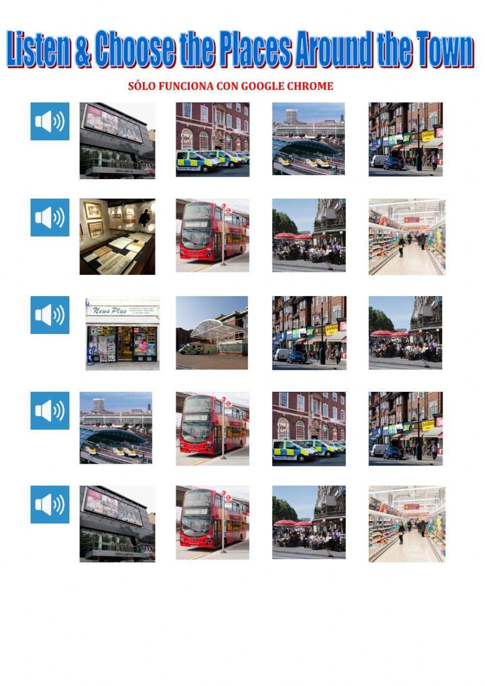 Listen and choose places around the town tiger team 4 macmillan