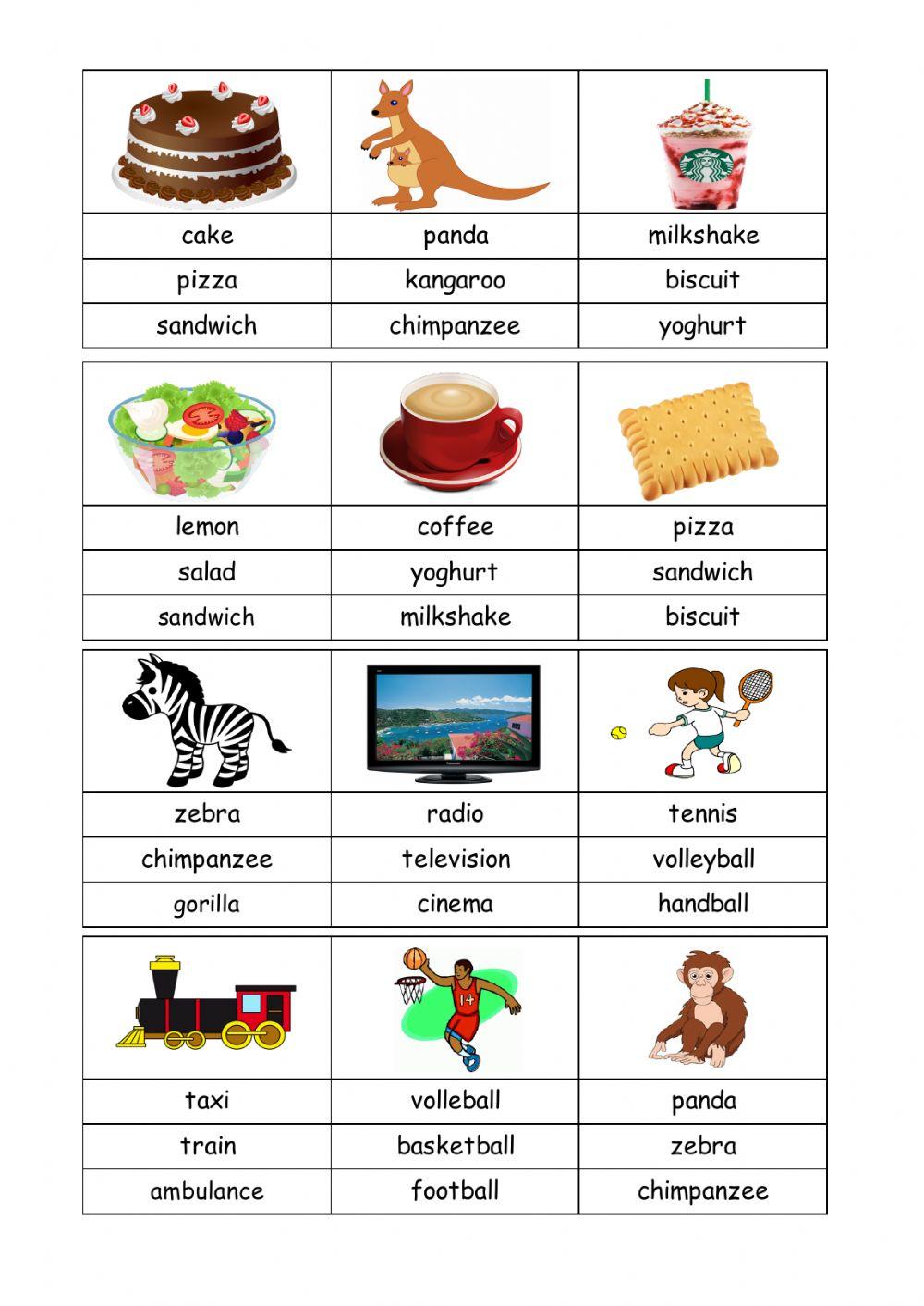 Grade 2 unit 1 : words multiple choice activity