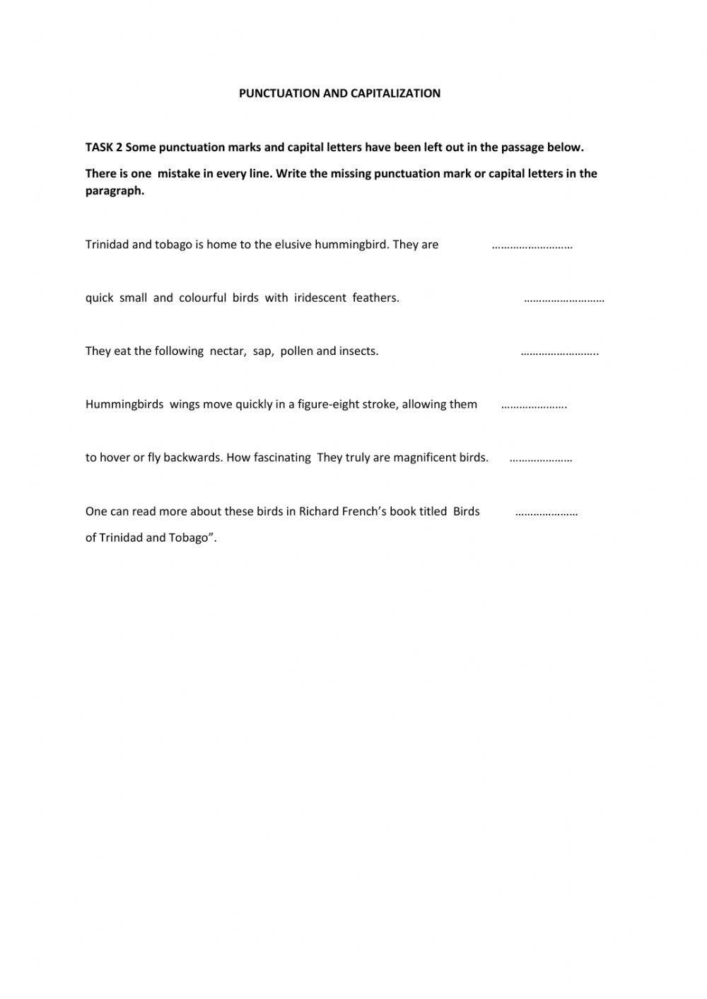 Punctuation And Capitalization Exercise Live Worksheets Punctuation And Capitalization Exercise Live Worksheets