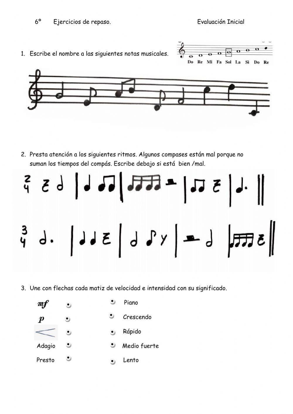 6º Repaso evaluación inicial.