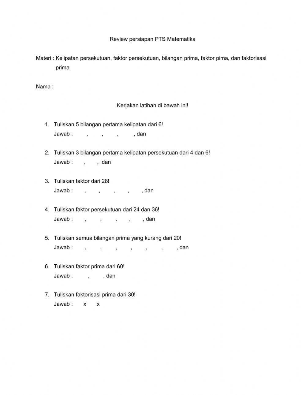 Review pts matematika