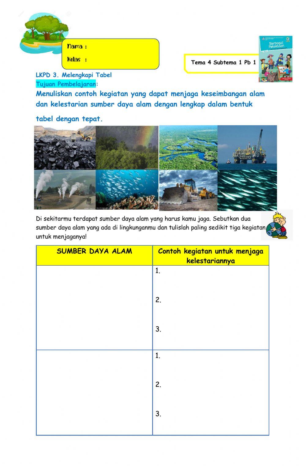 LKPD 3 Kelas 4 Tema 4 Subtema 1 Pb 1
