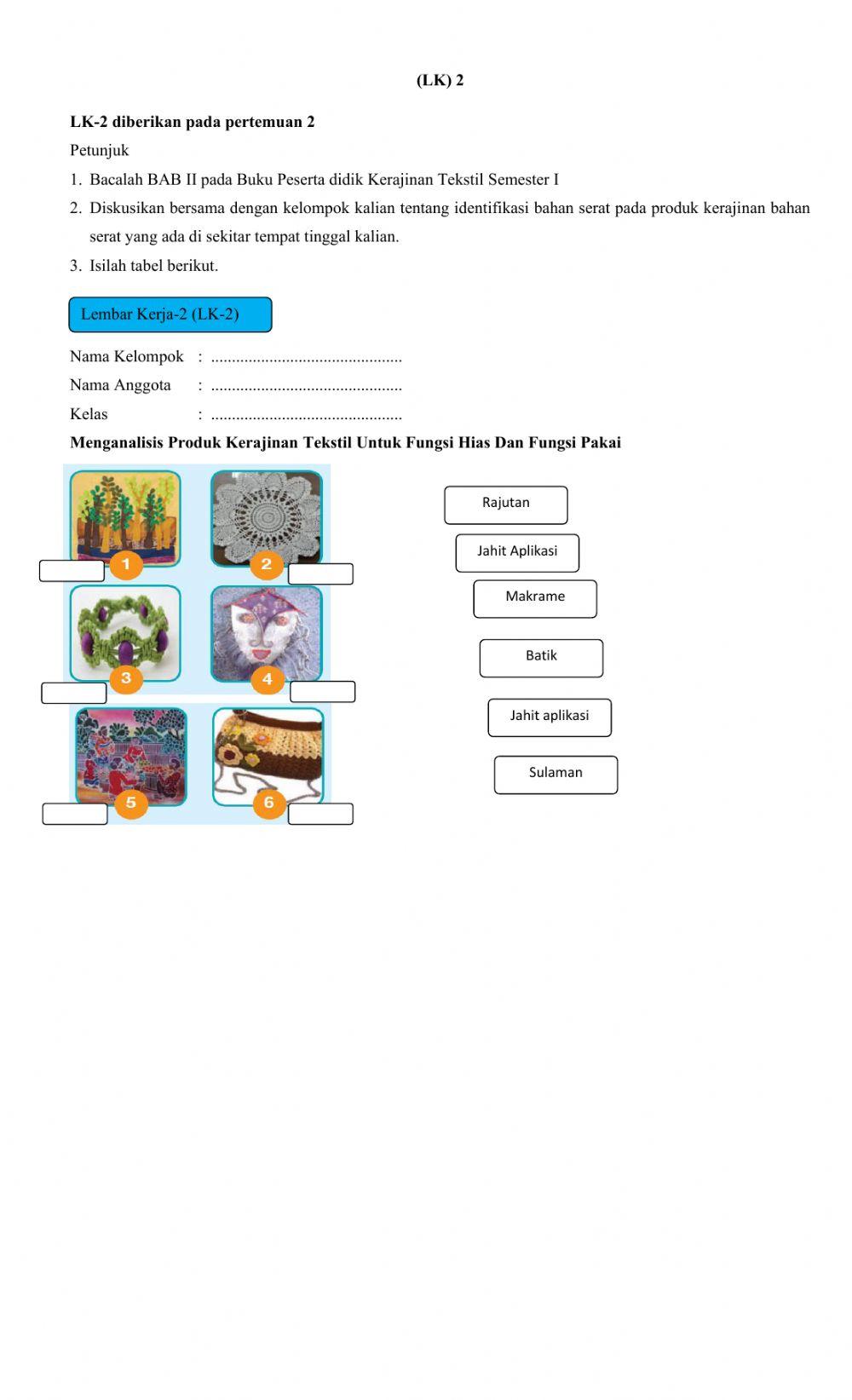 Lk prakarya kerajinan tekstil
