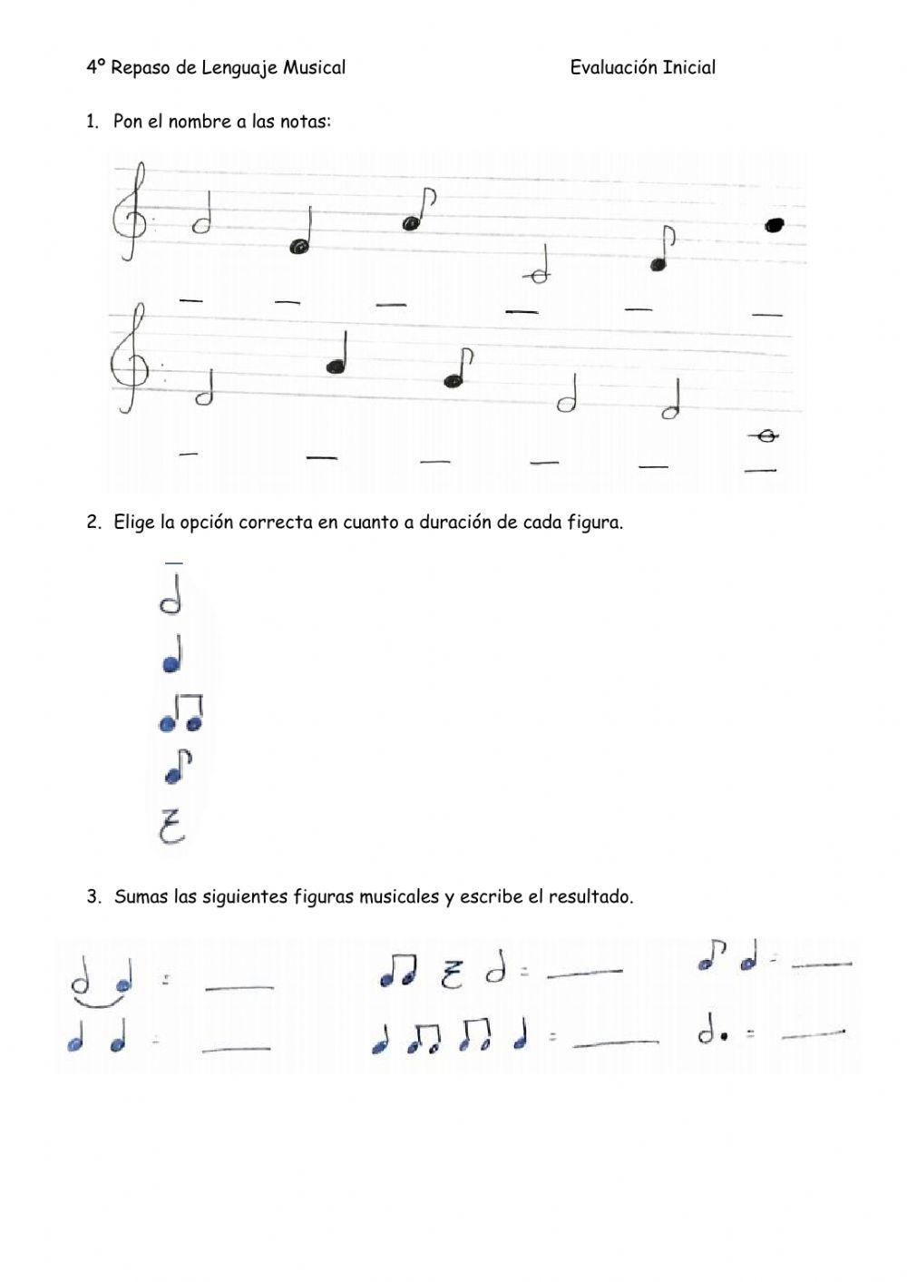 4º Repaso de lenguaje musical