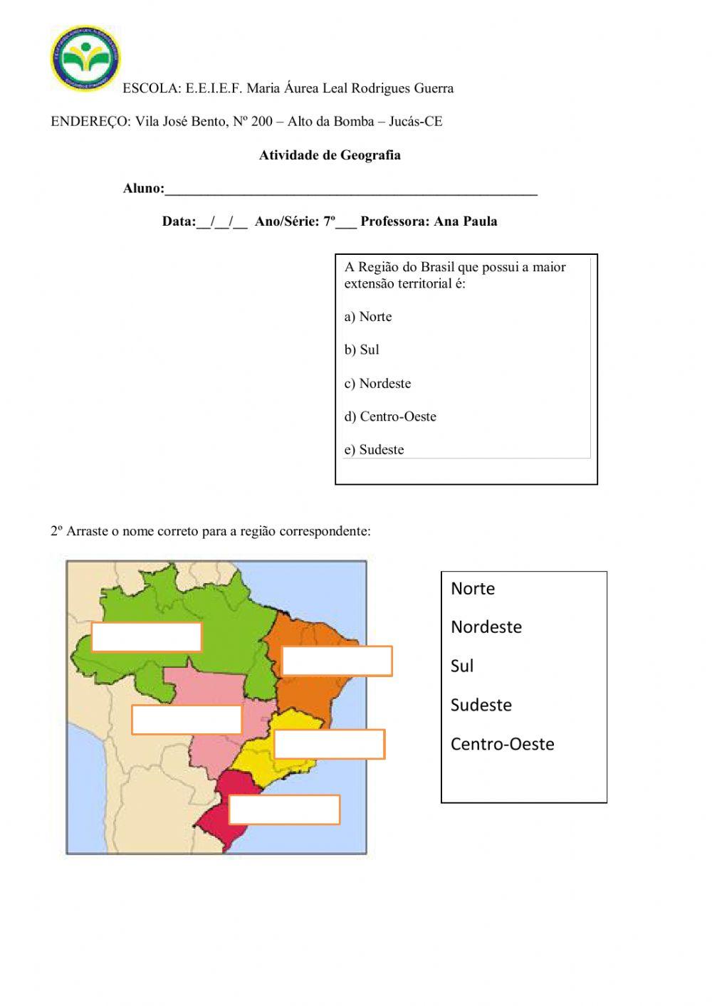 As regiões Brasileiras