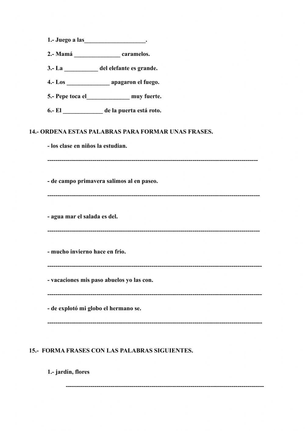 Prueba inicial 3º EP LCL segunda parte