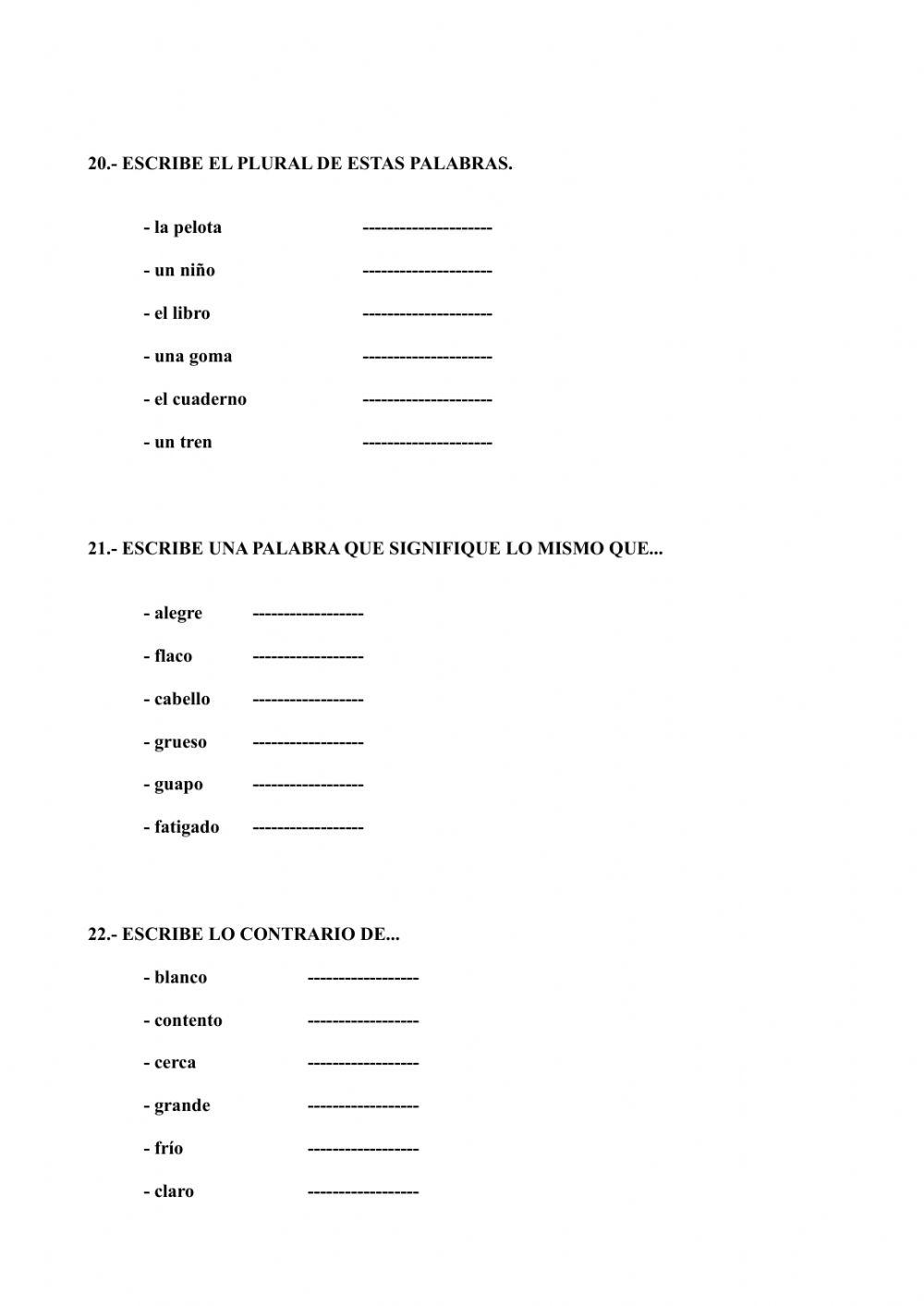 Prueba inicial 3º EP LCL segunda parte