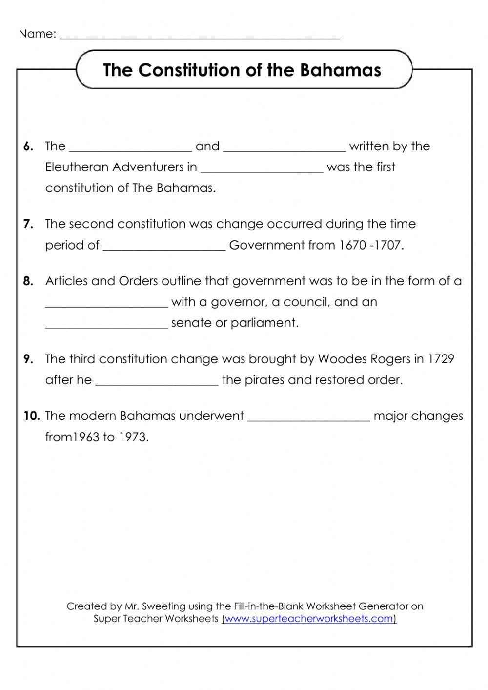 Introduction To the Constitution of the Bahamas