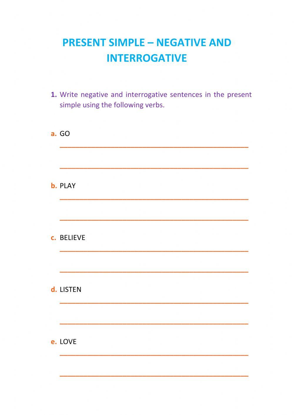 Present simple - questions and negatives