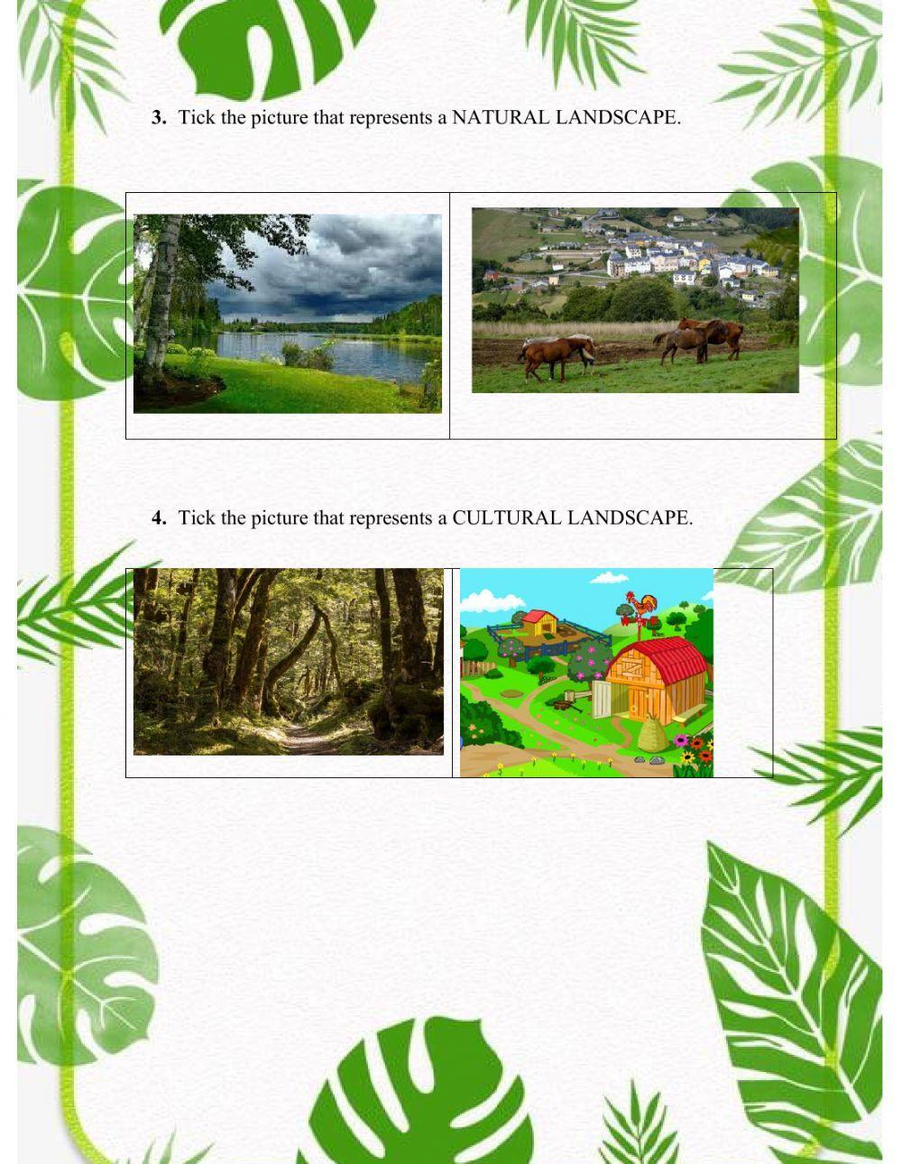 Natural and cultural landscapes