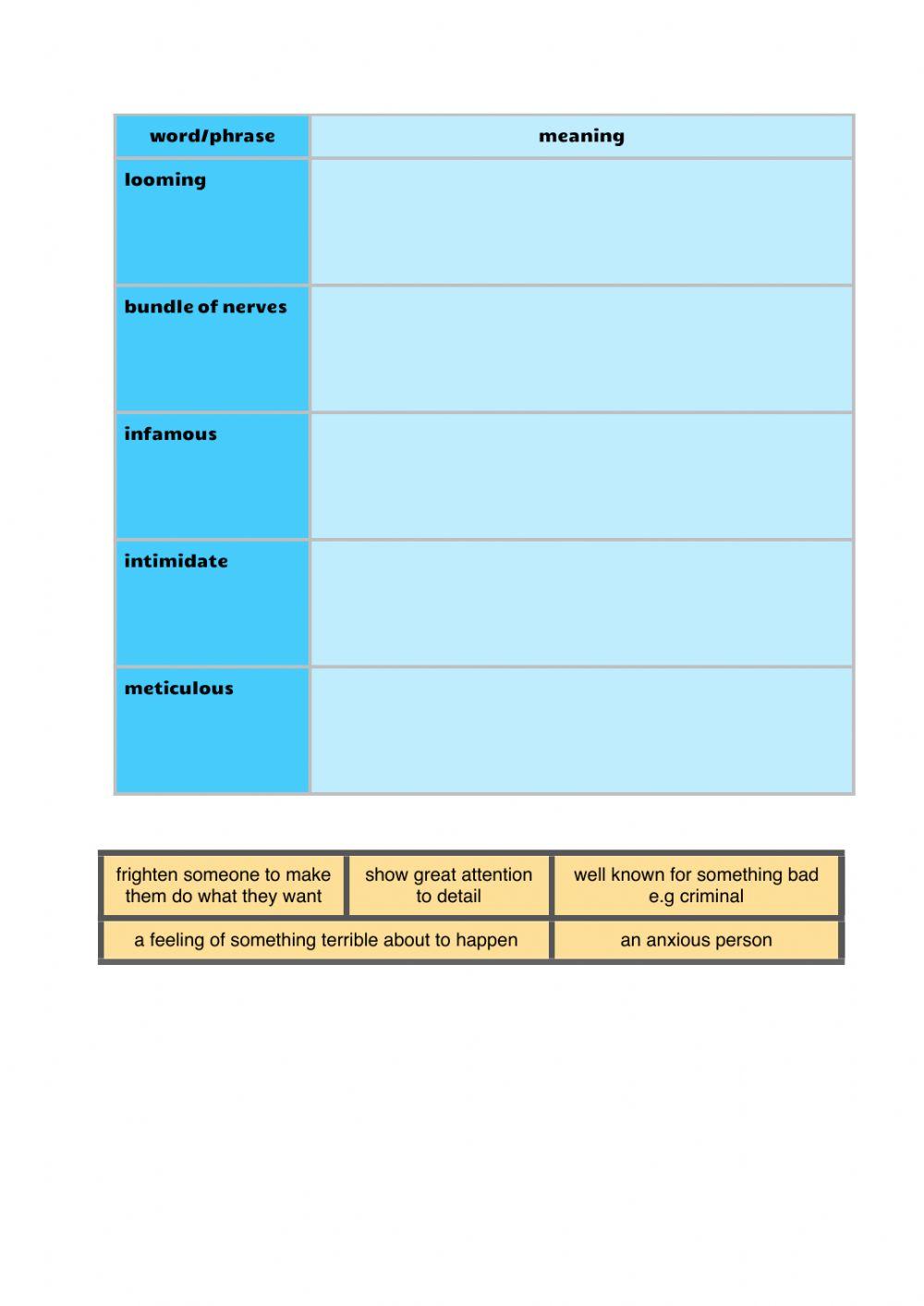 Vocabulary workbook p3-4 Part A