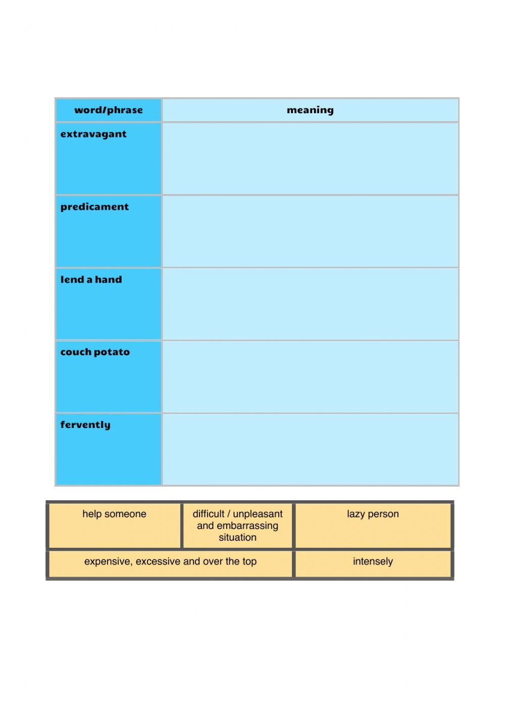 Vocabulary workbook p3-4 Part A