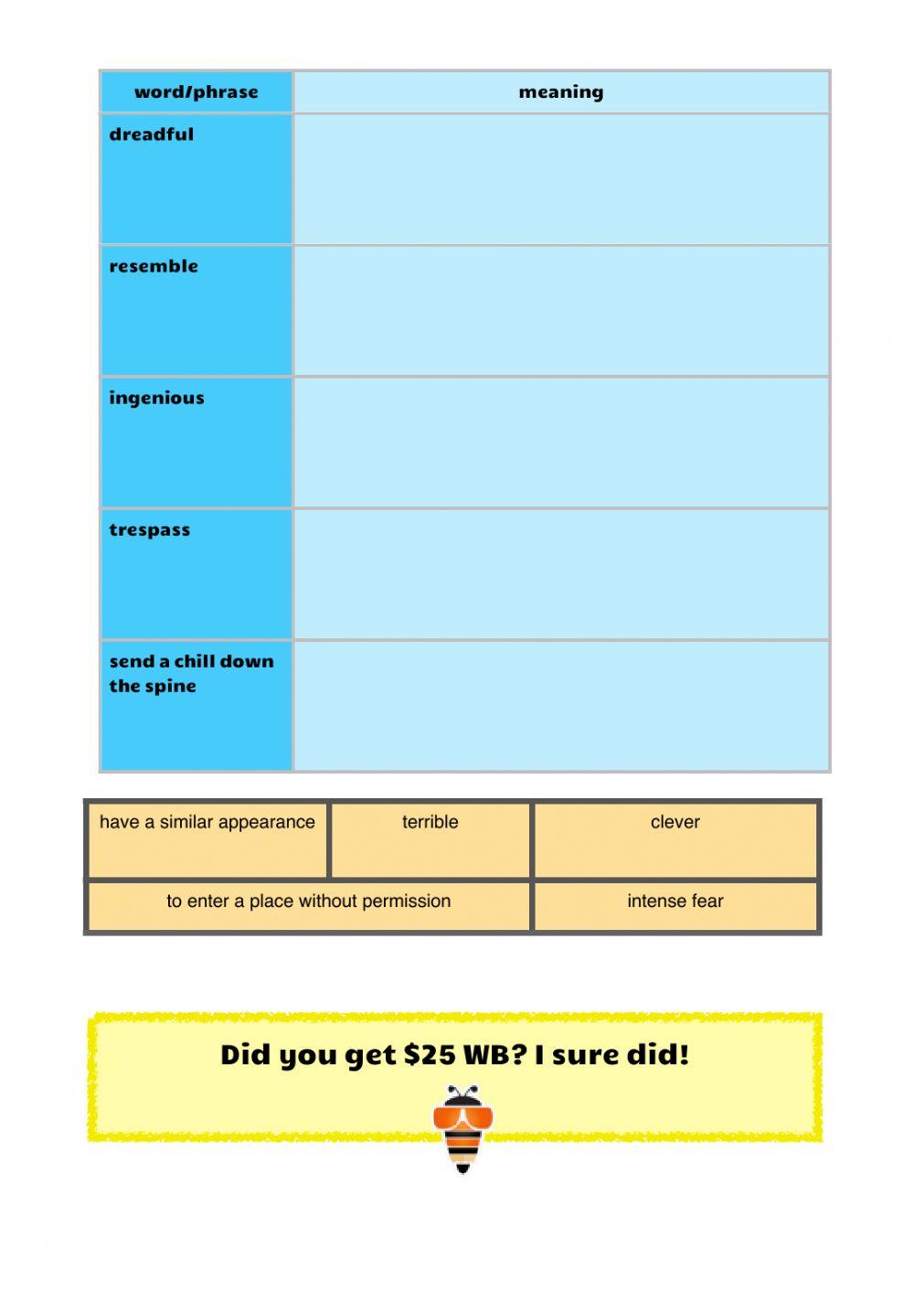 Vocabulary workbook p3-4 Part B