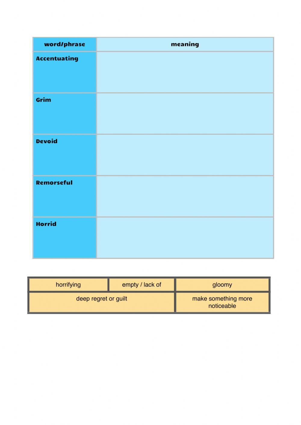 Vocabulary workbook p3-4 Part D