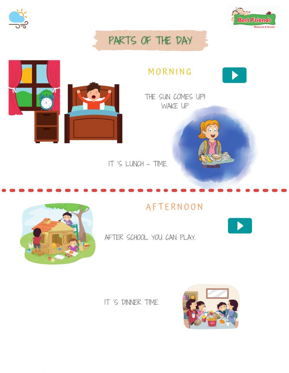 The parts of the day