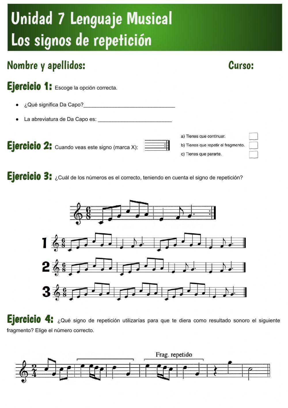 Unidad 7 Los signos de repetición