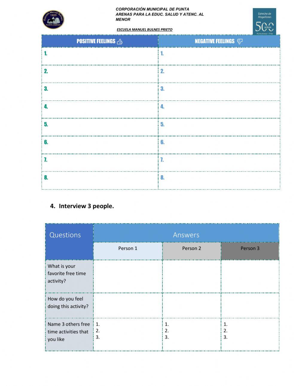 Free time activities