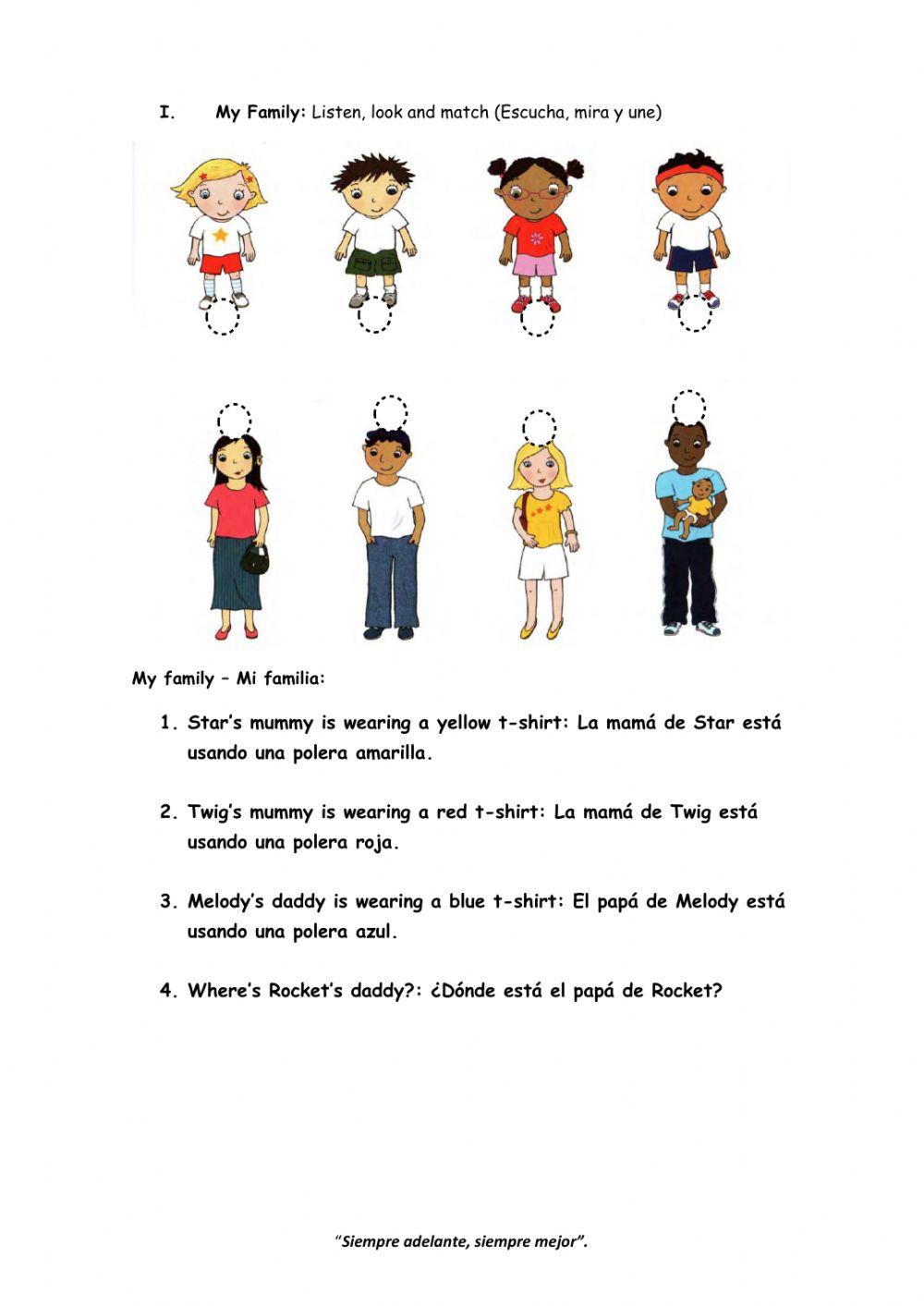 Worksheet -22 My Family for NT1