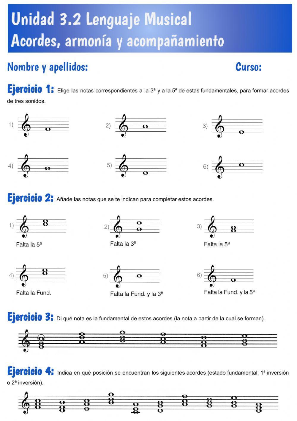 Ficha 3.2 La armonía, los acordes y sus inversiones