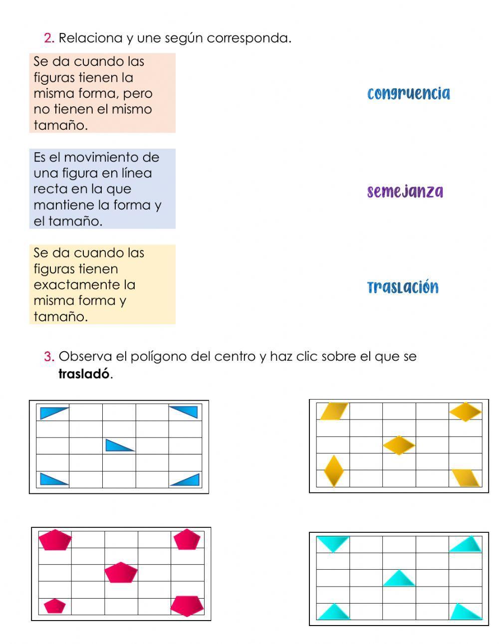Congruencia, Semejanza y Movimiento en el plano TRASLACIÓN