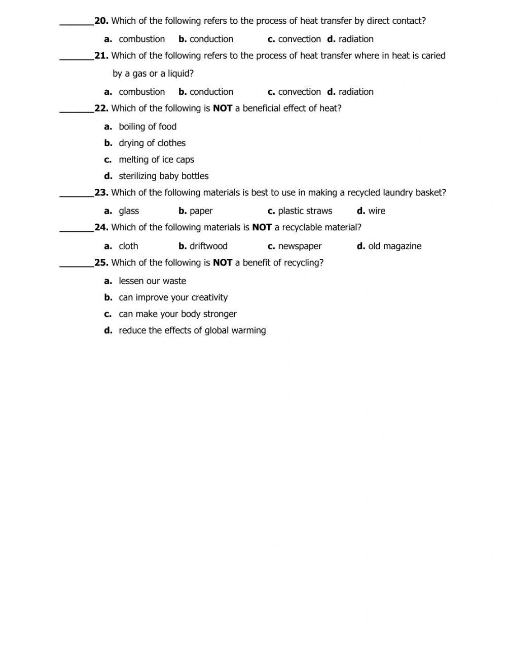 Laboratory rules, Properties of Materials