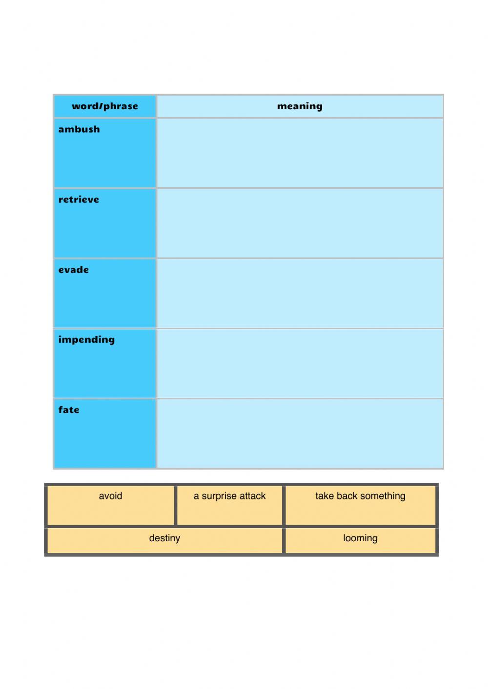 Vocabulary workbook p3-4 Part E