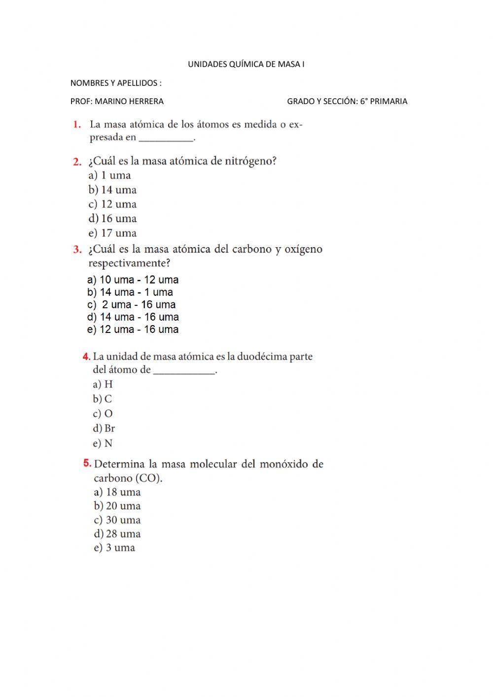 Unidades químicas de masa i