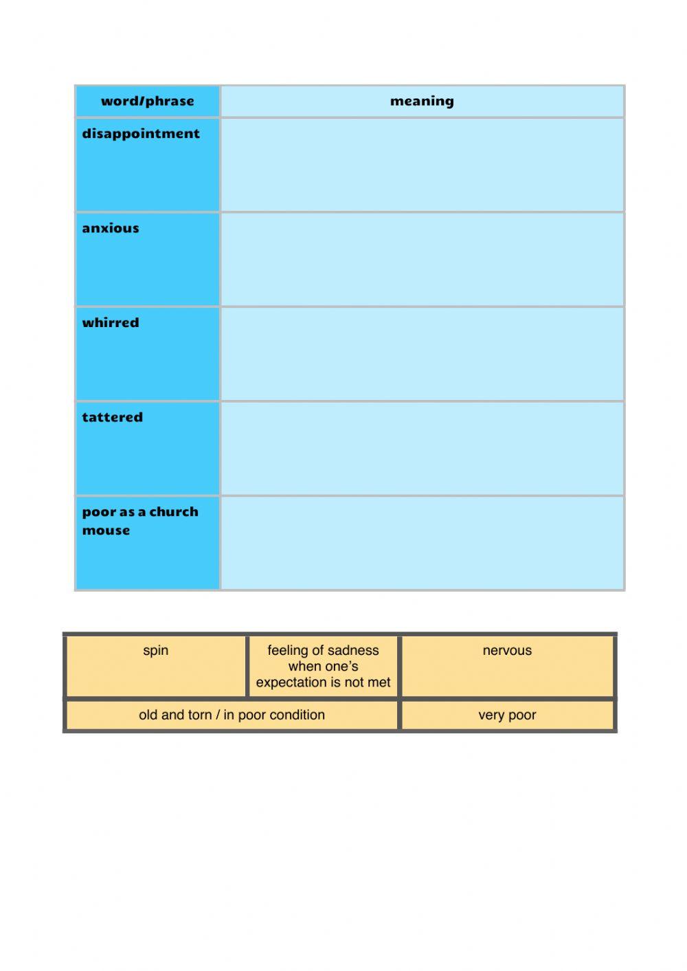 Vocabulary workbook p3-4 Part H