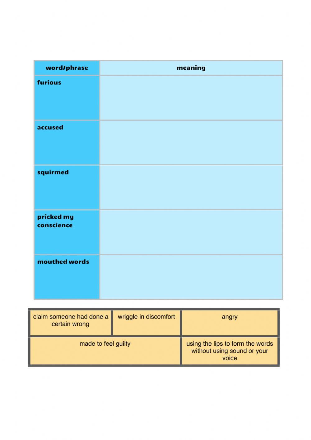 Vocabulary workbook p3-4 Part H