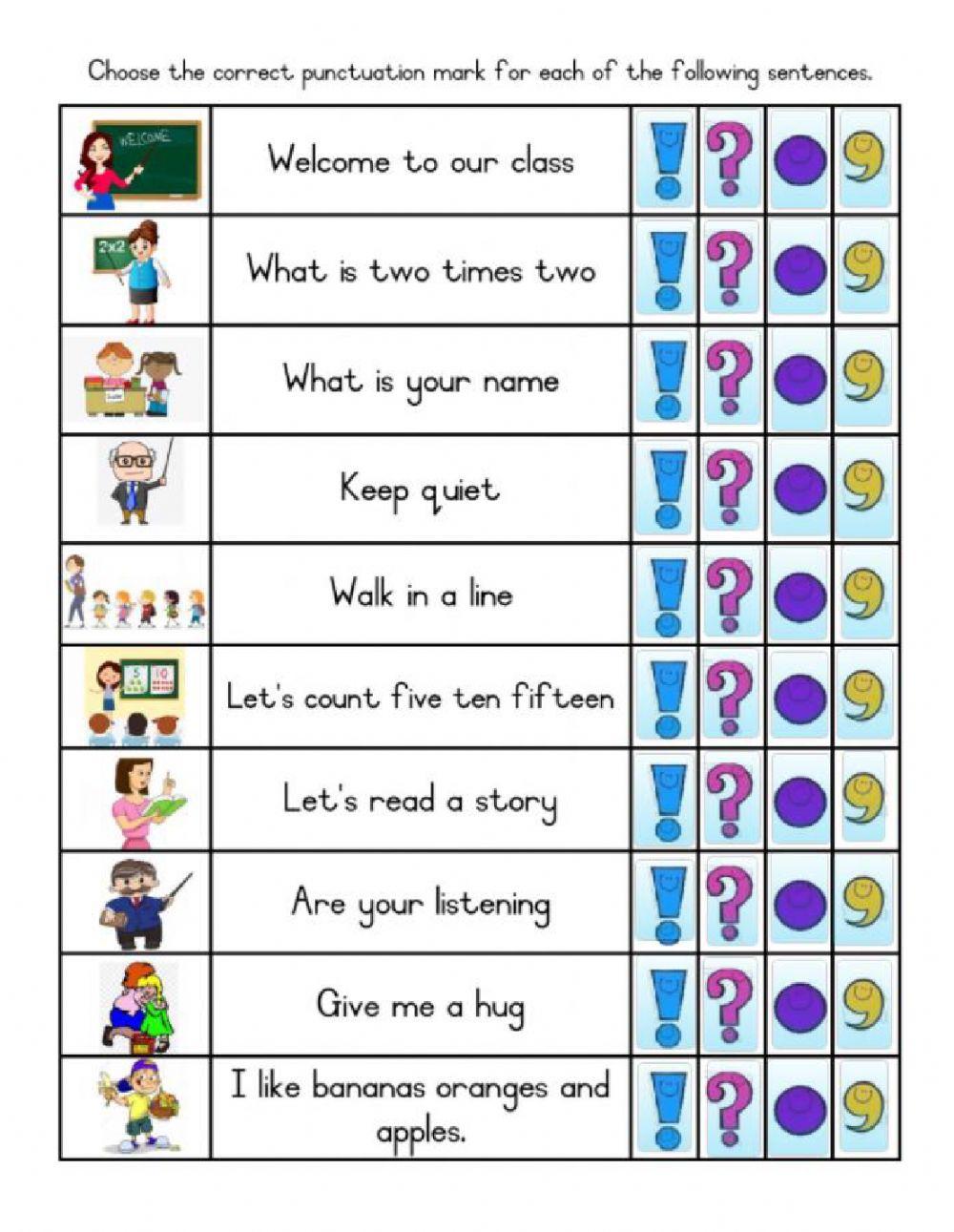 Punctuation online pdf activity | Live Worksheets