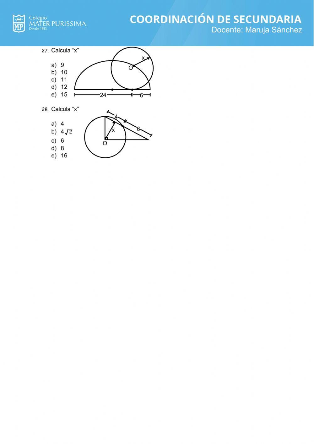 Relaciones métricas en el triangulo rectángulo