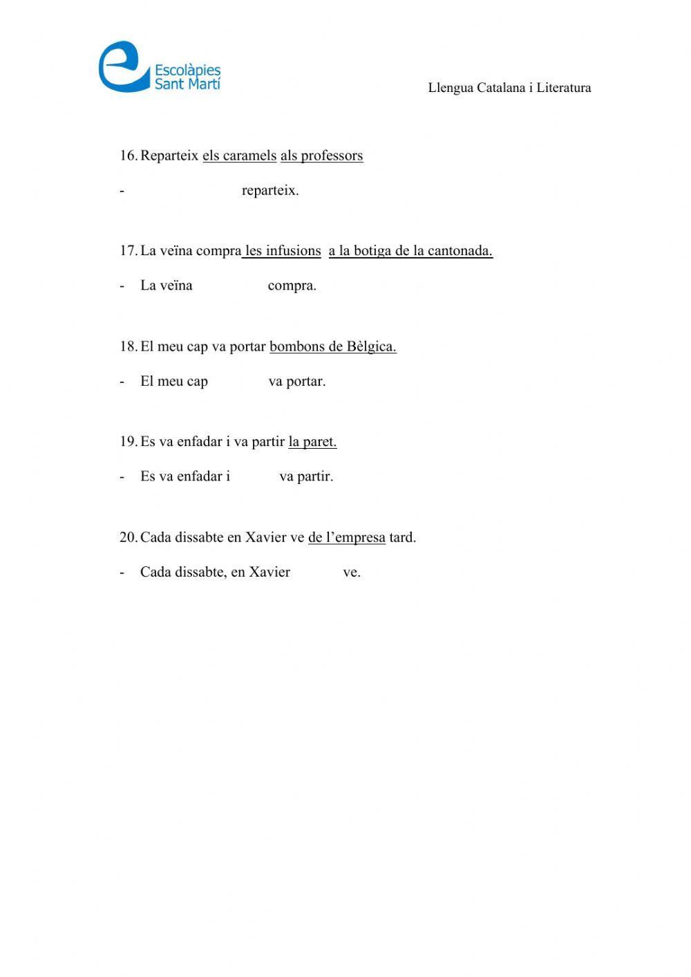 Substitució pronominal CD, CI, CC