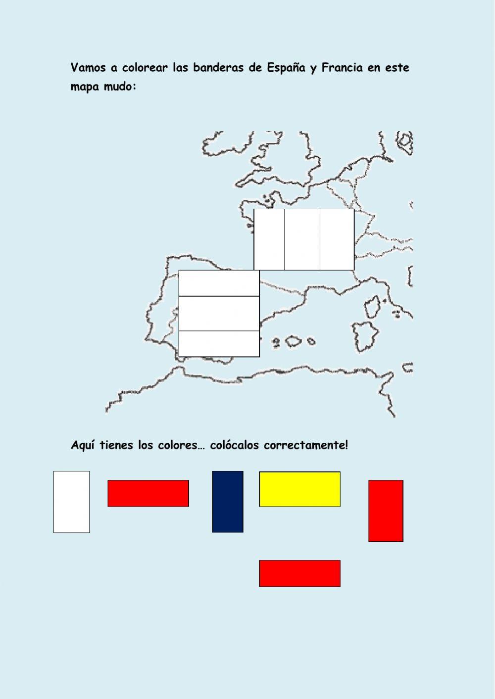 Banderas de Francia y España