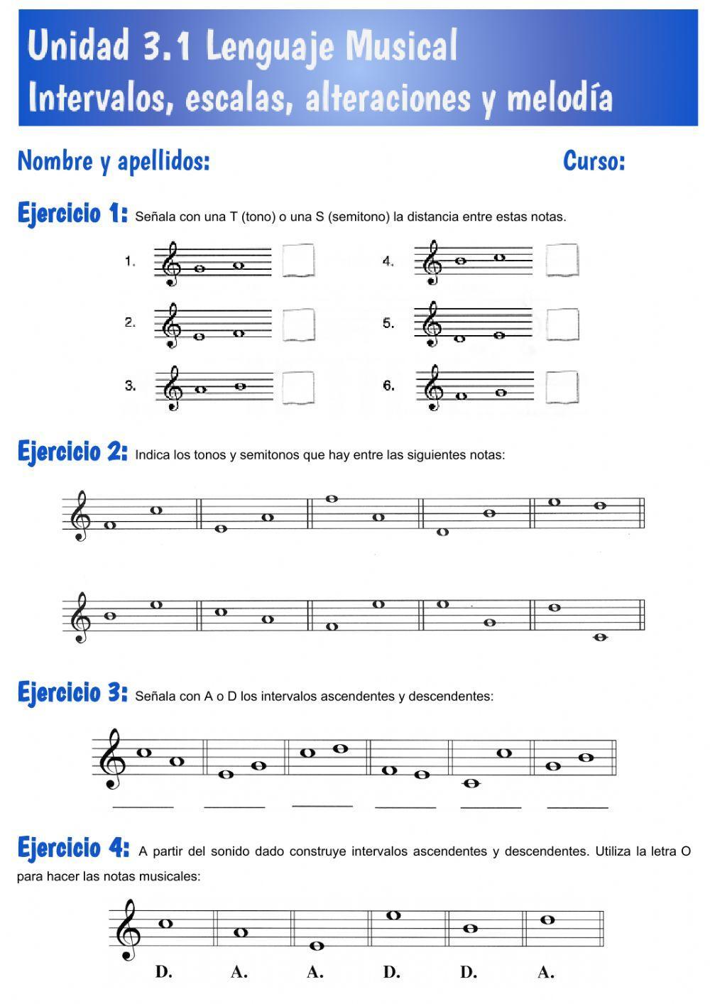 Unidad 3.1 Los intervalos, las escalas y las alteraciones