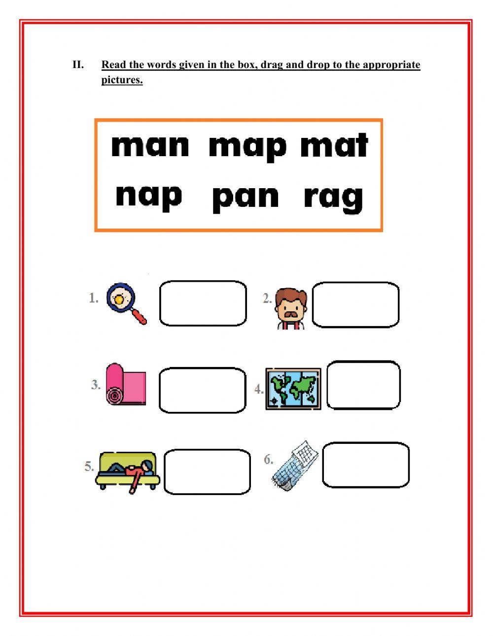 Making sentences, cvc words