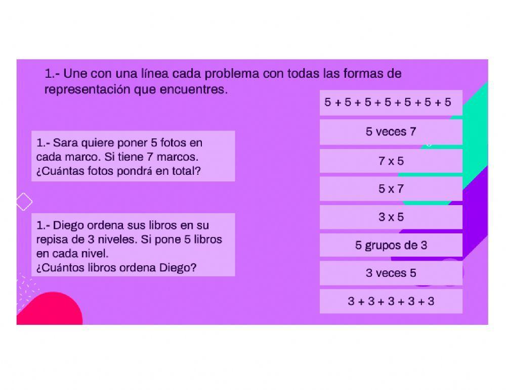 Problemas tabla del 5