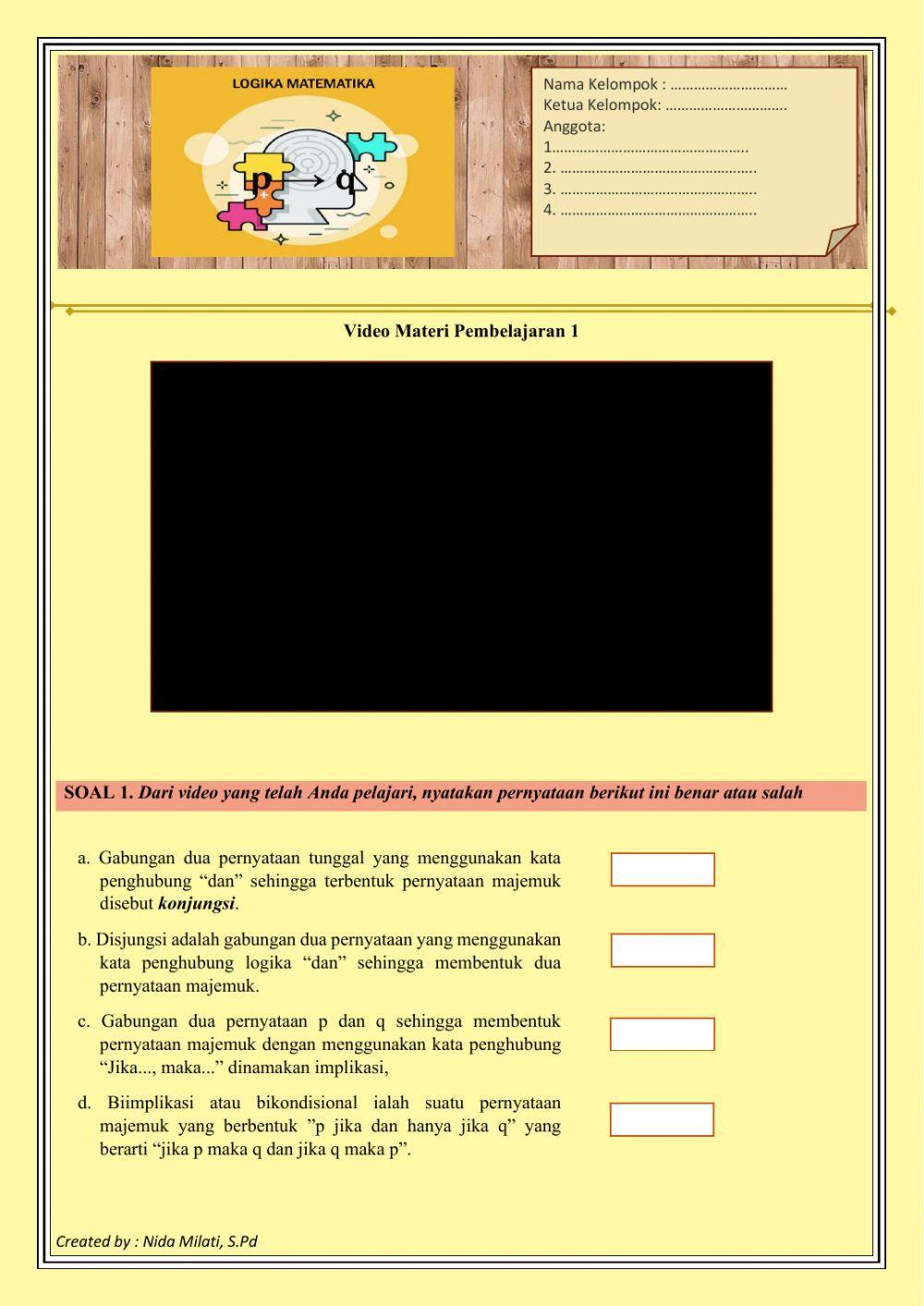 LKPD LOGIKA MTK Pertemuan 1